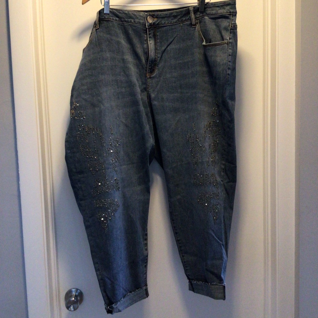 New Lane Bryant Jeans Sz 28 Plus Embellishments On Front No Tag